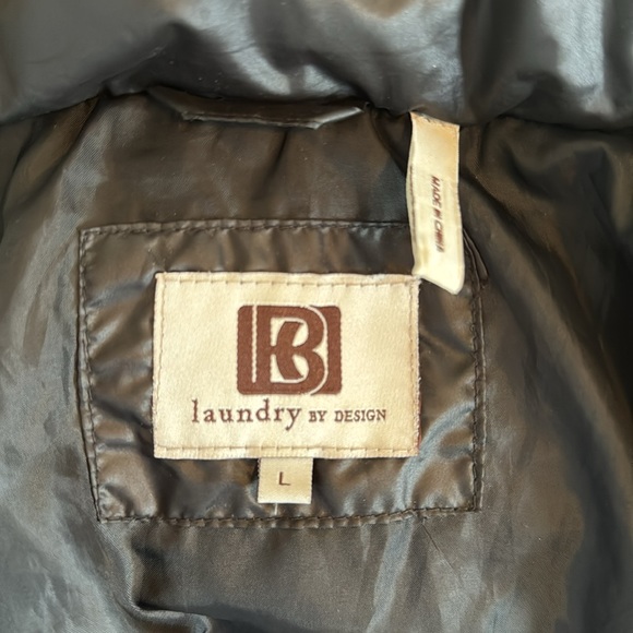 Laundry by Design Quilted Puffer Jacket with detachable faux fur hood - size L - Picture 3 of 5